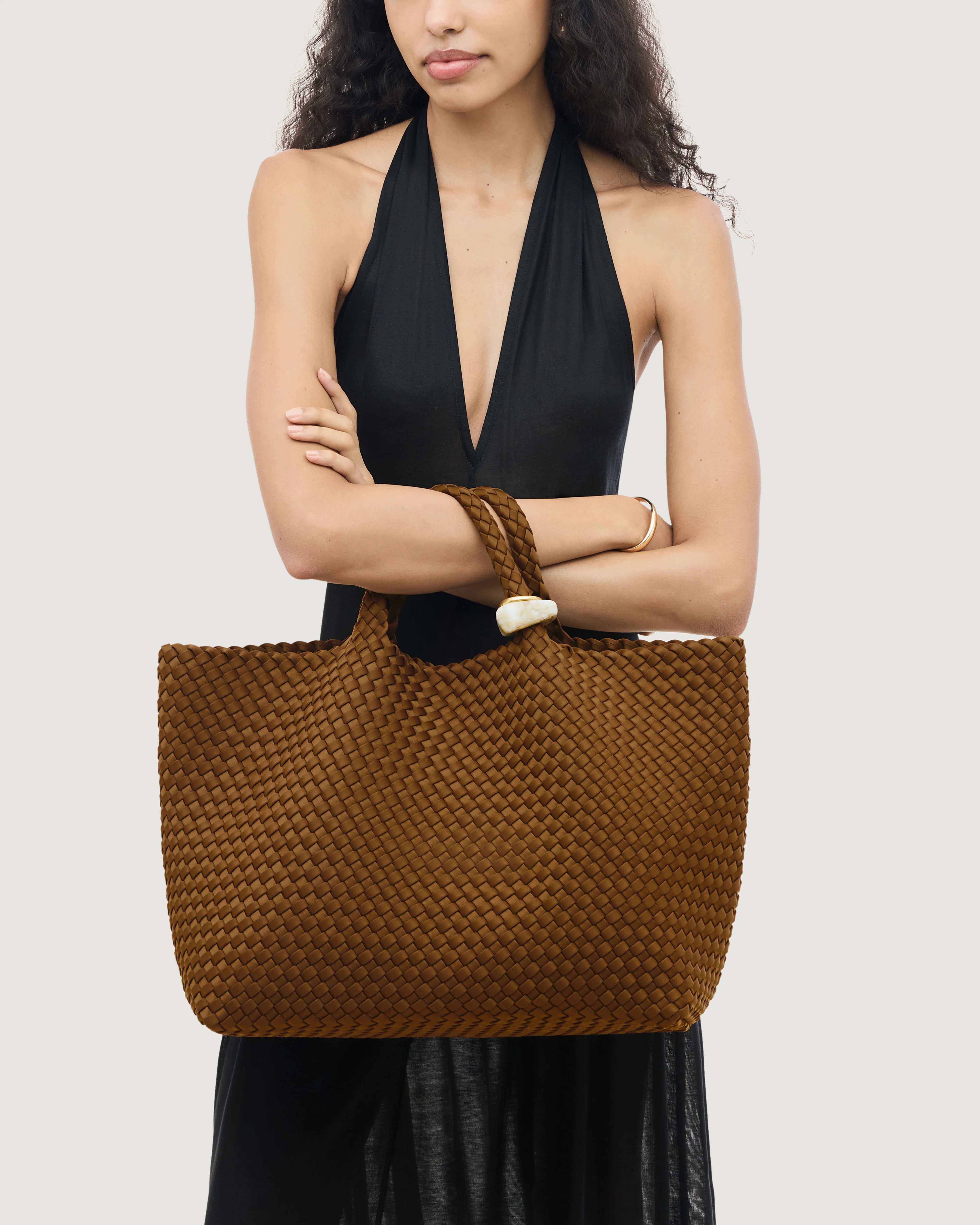 St. Barths Large Tote Beads | Teak - Image 5