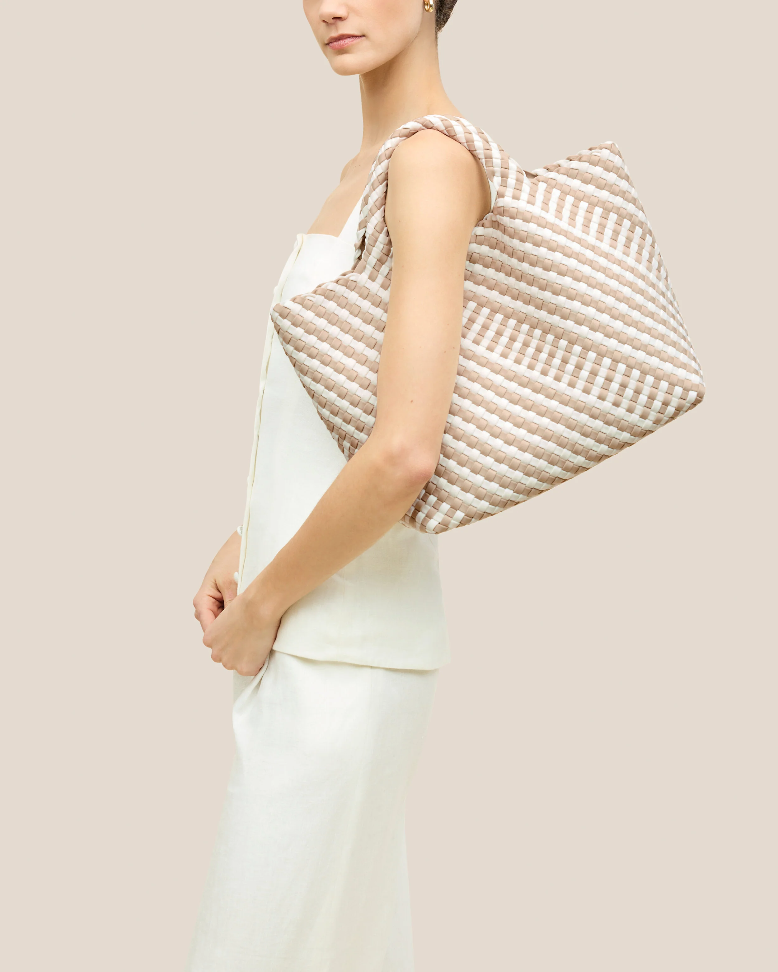 St. Barths Medium Tote Striped Geo | Mykonos - Image 5