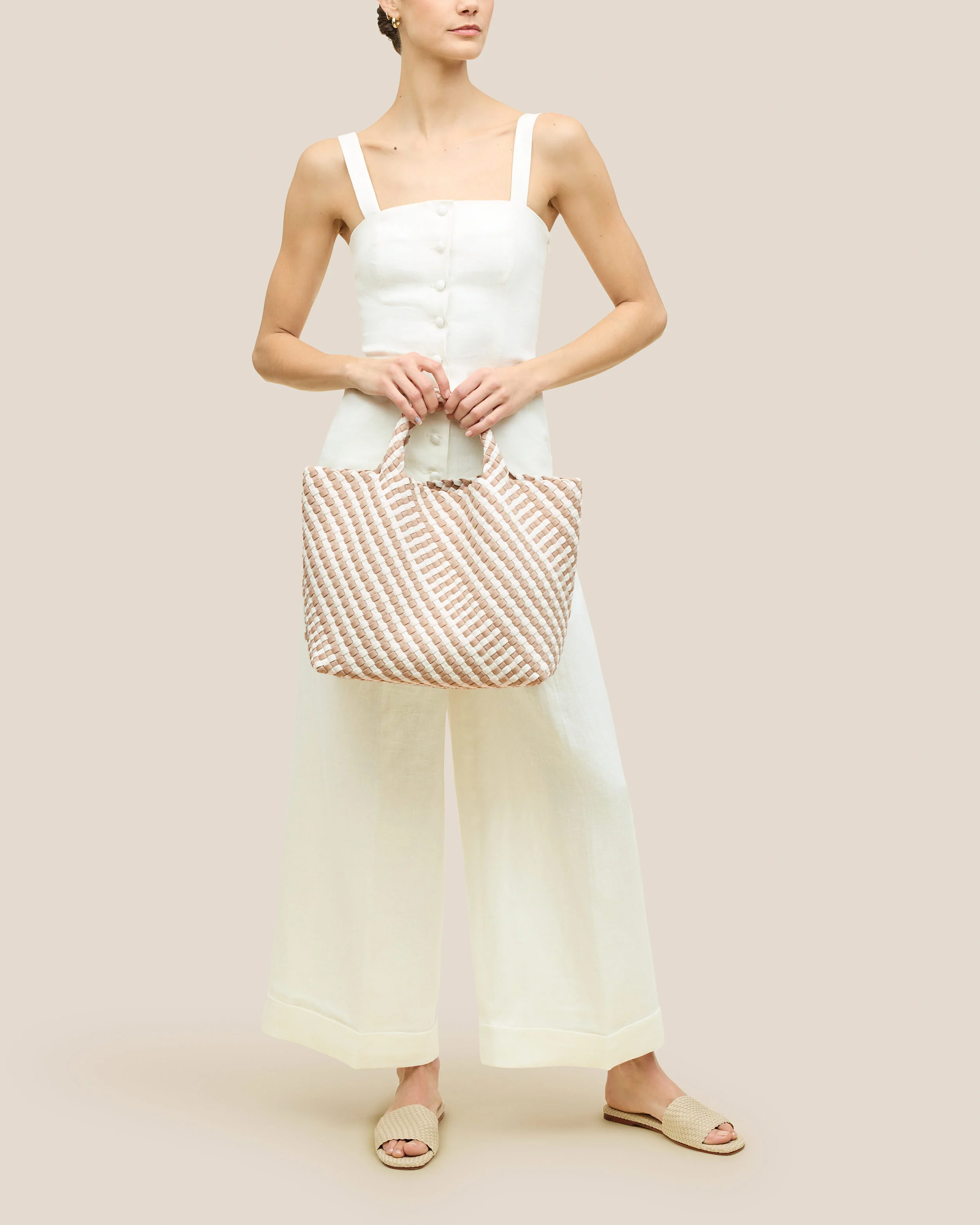St. Barths Medium Tote Striped Geo | Mykonos - Image 6