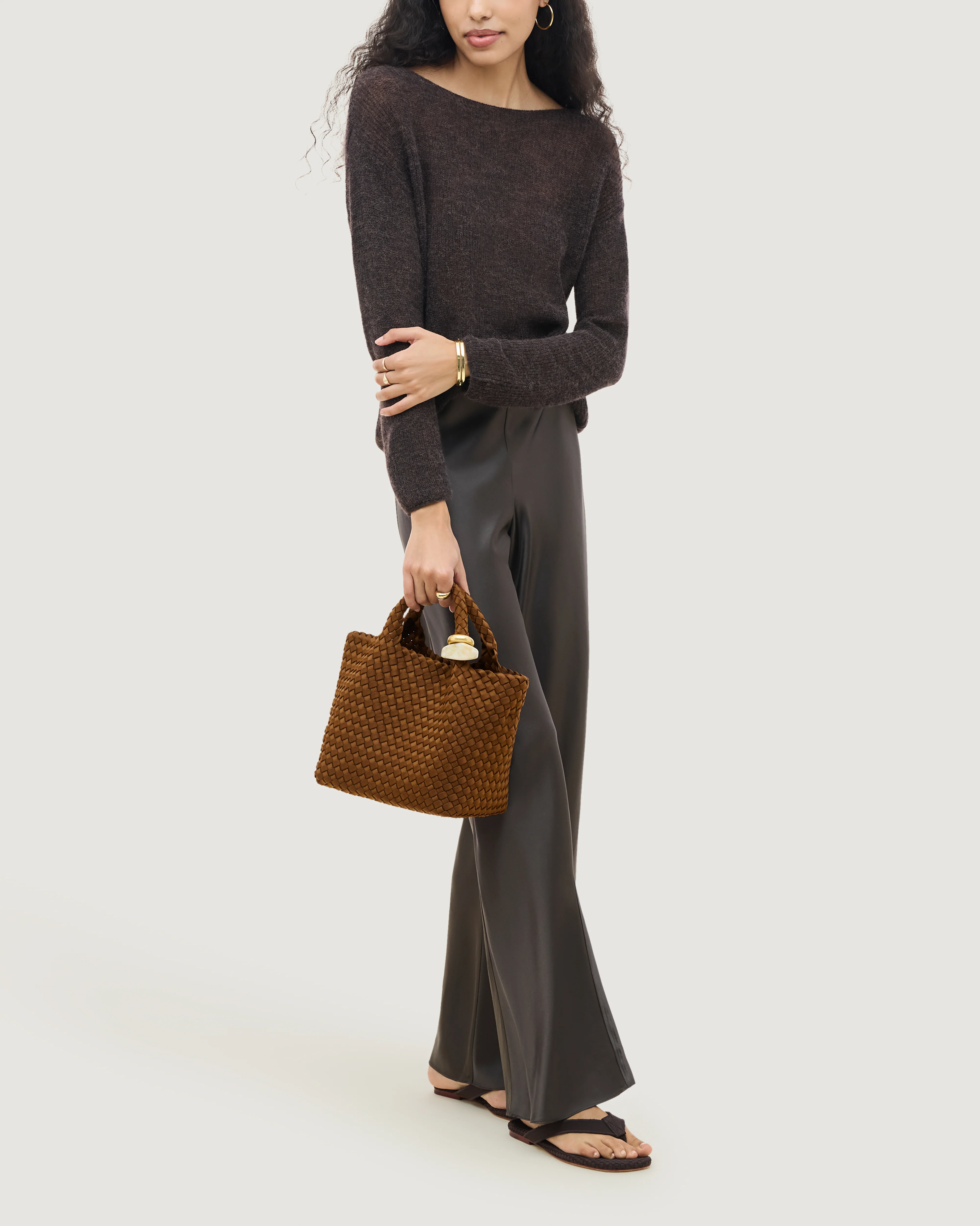 St. Barths Small Tote Beads | Teak - Image 6